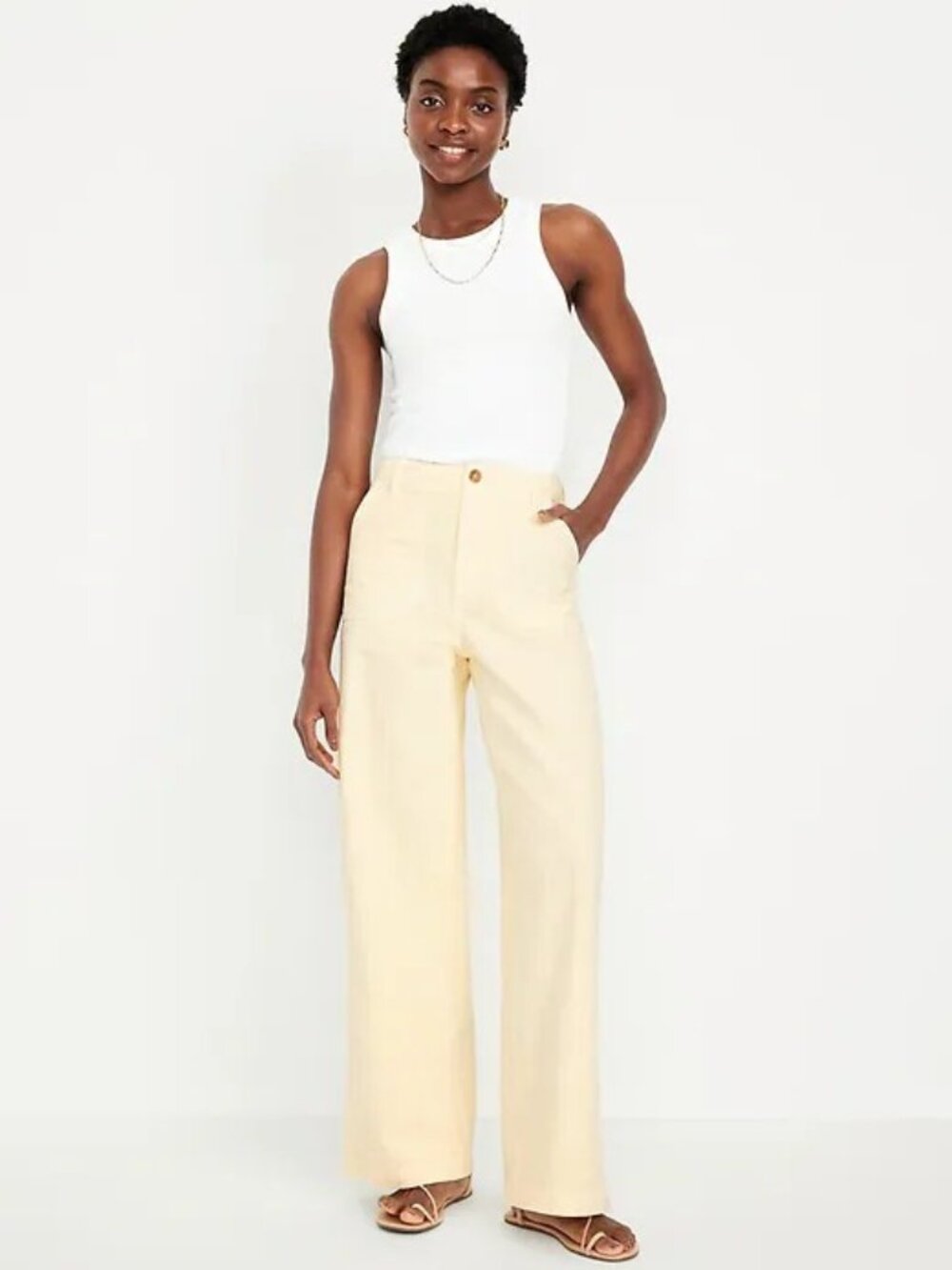 High-Waisted Baggy Wide-Leg Jeans | Women's 2 Petite | YELLOW